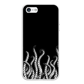 Чехол для iPhone 5/5S матовый с принтом Octopus Щупальца , Силикон | Область печати: задняя сторона чехла, без боковых панелей | animal | beast | kraken | ocean | octopus | sea | ship | water | вода | животные | звери | корабль | кракен | море | океан | осьминог | рыбы | чб | щупальца