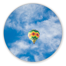 Коврик для мышки круглый с принтом Воздушный шар в небе , резина и полиэстер | круглая форма, изображение наносится на всю лицевую часть | воздушные | воздушный | небеса | небесный | небо | облака | облако | туча | тучи | шар | шары