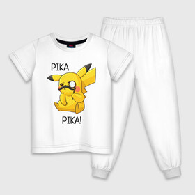Детская пижама хлопок с принтом Детектив Пикачу , 100% хлопок |  брюки и футболка прямого кроя, без карманов, на брюках мягкая резинка на поясе и по низу штанин
 | anime | picachu | pikachu | аниме | милый | пика | пикачу | покебол | покемон