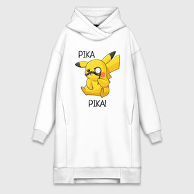 Платье-худи хлопок с принтом Детектив Пикачу ,  |  | anime | picachu | pikachu | аниме | милый | пика | пикачу | покебол | покемон