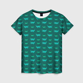Женская футболка 3D с принтом Крокодилы , 100% полиэфир ( синтетическое хлопкоподобное полотно) | прямой крой, круглый вырез горловины, длина до линии бедер | alligator | crocodile | reptile | аллигатор | крокодил | крокодильчик