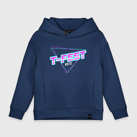 Детское худи Oversize хлопок с принтом T-Fest , френч-терри — 70% хлопок, 30% полиэстер. Мягкий теплый начес внутри —100% хлопок | боковые карманы, эластичные манжеты и нижняя кромка, капюшон на магнитной кнопке | 0372 | t fest | репер | рэп | рэпер | т фест | ти фест | тифест | тфест