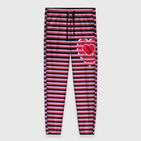 Женские брюки 3D с принтом Розовое лето , полиэстер 100% | прямой крой, два кармана без застежек по бокам, с мягкой трикотажной резинкой на поясе и по низу штанин. В поясе для дополнительного комфорта — широкие завязки | для девушек | лето | полосы | популярные иллюстрации | розовый цвет | сердечки | тельняшка | якорь