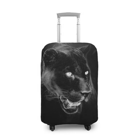 Чехол для чемодана 3D с принтом Panther , 86% полиэфир, 14% спандекс | двустороннее нанесение принта, прорези для ручек и колес | animal | panther | roar | wild | пантера