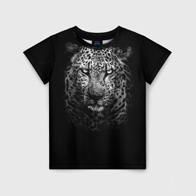 Детская футболка 3D с принтом Leopard , 100% гипоаллергенный полиэфир | прямой крой, круглый вырез горловины, длина до линии бедер, чуть спущенное плечо, ткань немного тянется | animal | cheetah | leopard | wild | леопард
