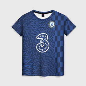 Женская футболка 3D с принтом FC Chelsea | Home Vapor Match Shirt (2021/22) , 100% полиэфир ( синтетическое хлопкоподобное полотно) | прямой крой, круглый вырез горловины, длина до линии бедер | 0x000000123 | chelsea | goalkeeper | stamford bridge | вернер | вратарь | канте | стамфорд бридж | челси