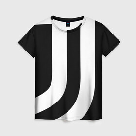 Женская футболка 3D с принтом Juventus | J (2021/22) , 100% полиэфир ( синтетическое хлопкоподобное полотно) | прямой крой, круглый вырез горловины, длина до линии бедер | 0x000000123 | juve | juventus | ronaldo | криштьяно | роналдо | юве | ювентус