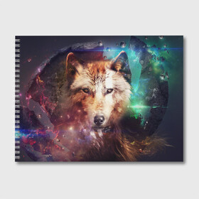 Альбом для рисования с принтом Красивый волк , 100% бумага
 | матовая бумага, плотность 200 мг. | wolf | ауф | волк | животные | зверобой | зверь | красивый