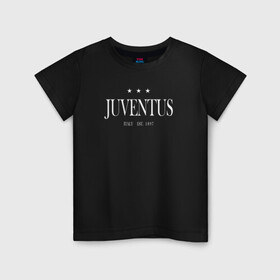 Детская футболка хлопок с принтом Juventus | Tee est.1897 (2021/ , 100% хлопок | круглый вырез горловины, полуприлегающий силуэт, длина до линии бедер | 0x000000123 | juve | juventus | ronaldo | криштьяно | роналдо | юве | ювентус