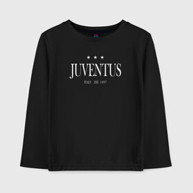 Детский лонгслив хлопок с принтом Juventus | Tee est.1897 (2021/ , 100% хлопок | круглый вырез горловины, полуприлегающий силуэт, длина до линии бедер | 0x000000123 | juve | juventus | ronaldo | криштьяно | роналдо | юве | ювентус