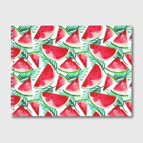 Альбом для рисования с принтом Арбузное настроение , 100% бумага
 | матовая бумага, плотность 200 мг. | арбуз | арт | графика | лето | фрукты | ягоды