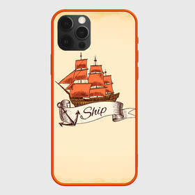 Чехол для iPhone 12 Pro с принтом Корабль Ship , силикон | область печати: задняя сторона чехла, без боковых панелей | Тематика изображения на принте: ship | ships | whale | кит | киты | корабли | кораблики | море | морские | морское | якорь