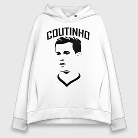 Женское худи Oversize хлопок с принтом Coutinho черный портрет , френч-терри — 70% хлопок, 30% полиэстер. Мягкий теплый начес внутри —100% хлопок | боковые карманы, эластичные манжеты и нижняя кромка, капюшон на магнитной кнопке | Тематика изображения на принте: ac milan | barcelona | champions | fifa | philippe coutinho correia | soccer | uefa | барселона | коутиньё | коутинью | лига чемпионов | сборная бразилии | спорт | уефа | филиппе коутиньо | фифа | фк | футбол | футболист | ф