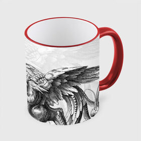 Кружка с принтом Грифон , керамика | ёмкость 330 мл | monster | грифон | древний | животные | зверь | крылья | мифическое существо | монстр | птица | хищник