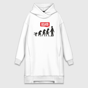 Платье-худи хлопок с принтом Эволюция ,  |  | art | darwin | evolution | man | monkeys | арт | дарвин | мартышки | обезьяны | человек | эволюция