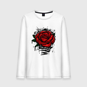 Мужской лонгслив хлопок с принтом Красная Роза Red Rose , 100% хлопок |  | flower | flowers | green | nature | pattern | red | rose | roses | spring | summer | весна | зеленый | краски | красная | лето | листва | листья | паттерн | природа | роза | розы | узор | фауна | флора | цветок | цветы