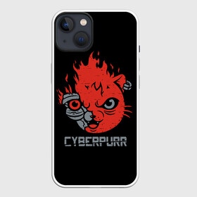 Чехол для iPhone 13 с принтом СYBERPURR ,  |  | 2077 | animal | cat | cyber | cyberpunk | fire | flame | future | neon | purr | technology | будущее | демон | животное | кибер | кот | кошка | микросхема | мур | мурлыкать | нейроны | неон | огонь | очки | свечение | технологии | шлем