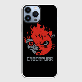 Чехол для iPhone 13 Pro Max с принтом СYBERPURR ,  |  | 2077 | animal | cat | cyber | cyberpunk | fire | flame | future | neon | purr | technology | будущее | демон | животное | кибер | кот | кошка | микросхема | мур | мурлыкать | нейроны | неон | огонь | очки | свечение | технологии | шлем