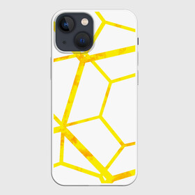 Чехол для iPhone 13 mini с принтом Hexagon ,  |  | hexagon | high tech | lines | sun | yellow | линии | многоугольник | насыщенный желтый | паутина | солнце | хай тек | шестиугольник | яркий