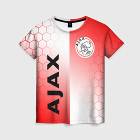 Женская футболка 3D с принтом FC AJAX AMSTERDAM ФК АЯКС , 100% полиэфир ( синтетическое хлопкоподобное полотно) | прямой крой, круглый вырез горловины, длина до линии бедер | ajax amsterdam | fifa | football | football club. | sport | uefa | английская премьер лига | аякс амстердам | лига финал | матч | спорт | уефа | финал | фифа | футбол | футбольный клуб