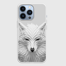 Чехол для iPhone 13 Pro с принтом БЕЛЫЙ ВОЛК ,  |  | Тематика изображения на принте: abstraction | animal | art | beast | white | wolf | абстракция | арт | белый | бумага | взгляд | волк | зверь | хищник