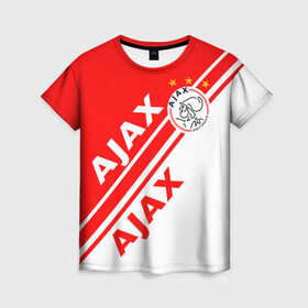 Женская футболка 3D с принтом FC AJAX AMSTERDAM / ФК АЯКС , 100% полиэфир ( синтетическое хлопкоподобное полотно) | прямой крой, круглый вырез горловины, длина до линии бедер | ajax amsterdam | fifa | football | football club. | sport | uefa | английская премьер лига | аякс амстердам | лига финал | матч | спорт | уефа | финал | фифа | футбол | футбольный клуб