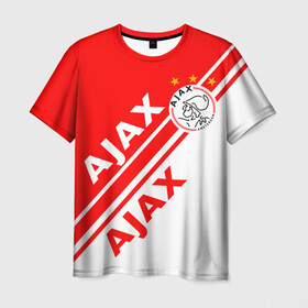 Мужская футболка 3D с принтом FC AJAX AMSTERDAM / ФК АЯКС , 100% полиэфир | прямой крой, круглый вырез горловины, длина до линии бедер | ajax amsterdam | fifa | football | football club. | sport | uefa | английская премьер лига | аякс амстердам | лига финал | матч | спорт | уефа | финал | фифа | футбол | футбольный клуб