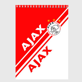 Скетчбук с принтом FC AJAX AMSTERDAM / ФК АЯКС , 100% бумага
 | 48 листов, плотность листов — 100 г/м2, плотность картонной обложки — 250 г/м2. Листы скреплены сверху удобной пружинной спиралью | ajax amsterdam | fifa | football | football club. | sport | uefa | английская премьер лига | аякс амстердам | лига финал | матч | спорт | уефа | финал | фифа | футбол | футбольный клуб