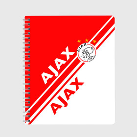 Тетрадь с принтом FC AJAX AMSTERDAM ФК АЯКС , 100% бумага | 48 листов, плотность листов — 60 г/м2, плотность картонной обложки — 250 г/м2. Листы скреплены сбоку удобной пружинной спиралью. Уголки страниц и обложки скругленные. Цвет линий — светло-серый
 | ajax amsterdam | fifa | football | football club. | sport | uefa | английская премьер лига | аякс амстердам | лига финал | матч | спорт | уефа | финал | фифа | футбол | футбольный клуб