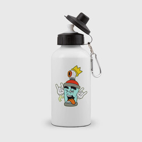 Бутылка спортивная с принтом Король Граффити , металл | емкость — 500 мл, в комплекте две пластиковые крышки и карабин для крепления | graffity | king | slow | граффити | краски | творчество
