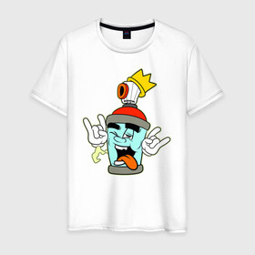 Мужская футболка хлопок с принтом Король Граффити , 100% хлопок | прямой крой, круглый вырез горловины, длина до линии бедер, слегка спущенное плечо. | graffity | king | slow | граффити | краски | творчество