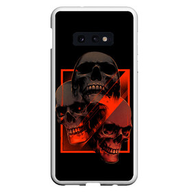 Чехол для Samsung S10E с принтом Skulls | Черепа , Силикон | Область печати: задняя сторона чехла, без боковых панелей | bones | dark | darkness | dead | death | head | human | red | skull | skulls | голова | кости | красный | мертвец | мертвый | темнота | темный | тьма | человек | череп | черепа