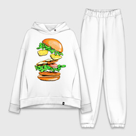 Женский костюм хлопок Oversize с принтом King Burger ,  |  | burger | burger king | king | бургер | гамбургер