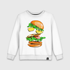 Детский свитшот хлопок с принтом King Burger , 100% хлопок | круглый вырез горловины, эластичные манжеты, пояс и воротник | burger | burger king | king | бургер | гамбургер