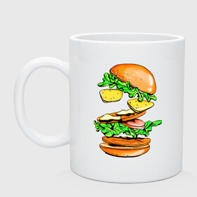 Кружка керамическая с принтом King Burger , керамика | объем — 330 мл, диаметр — 80 мм. Принт наносится на бока кружки, можно сделать два разных изображения | burger | burger king | king | бургер | гамбургер