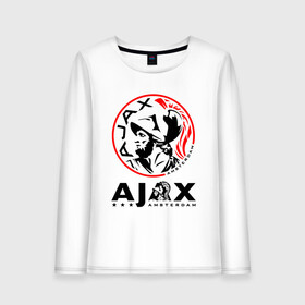 Женский лонгслив хлопок с принтом FC AJAX AMSTERDAM / ФК АЯКС , 100% хлопок |  | ajax amsterdam | fifa | football | football club. | sport | uefa | английская премьер лига | аякс амстердам | лига финал | матч | спорт | уефа | финал | фифа | футбол | футбольный клуб