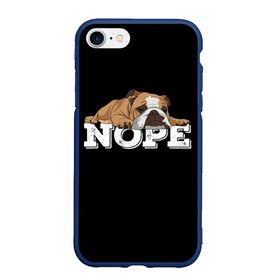 Чехол для iPhone 7/8 матовый с принтом Ленивый Бульдог , Силикон | Область печати: задняя сторона чехла, без боковых панелей | animals | bulldog | dog | english | lazy | meme | memes | nope | английский | бульдог | дог | животные | ленивый | мем | нет | пес | собака