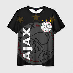 Мужская футболка 3D с принтом FC AJAX AMSTERDAM / ФК АЯКС , 100% полиэфир | прямой крой, круглый вырез горловины, длина до линии бедер | Тематика изображения на принте: ajax amsterdam | fifa | football | football club. | sport | uefa | английская премьер лига | аякс амстердам | лига финал | матч | спорт | уефа | финал | фифа | футбол | футбольный клуб