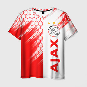 Мужская футболка 3D с принтом FC AJAX AMSTERDAM / ФК АЯКС , 100% полиэфир | прямой крой, круглый вырез горловины, длина до линии бедер | ajax amsterdam | fifa | football | football club. | sport | uefa | английская премьер лига | аякс амстердам | лига финал | матч | спорт | уефа | финал | фифа | футбол | футбольный клуб