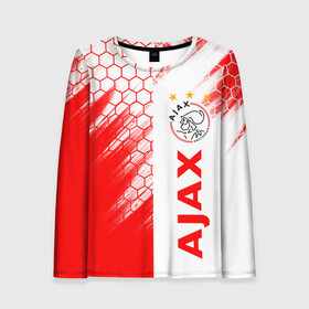 Женский лонгслив 3D с принтом FC AJAX AMSTERDAM / ФК АЯКС , 100% полиэстер | длинные рукава, круглый вырез горловины, полуприлегающий силуэт | ajax amsterdam | fifa | football | football club. | sport | uefa | английская премьер лига | аякс амстердам | лига финал | матч | спорт | уефа | финал | фифа | футбол | футбольный клуб