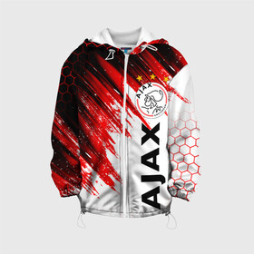 Детская куртка 3D с принтом FC AJAX AMSTERDAM / ФК АЯКС , 100% полиэстер | застежка — молния, подол и капюшон оформлены резинкой с фиксаторами, по бокам — два кармана без застежек, один потайной карман на груди, плотность верхнего слоя — 90 г/м2; плотность флисового подклада — 260 г/м2 | Тематика изображения на принте: ajax amsterdam | fifa | football | football club. | sport | uefa | английская премьер лига | аякс амстердам | лига финал | матч | спорт | уефа | финал | фифа | футбол | футбольный клуб