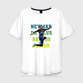 Мужская футболка хлопок Oversize с принтом Neymar (сборная Бразилии) , 100% хлопок | свободный крой, круглый ворот, “спинка” длиннее передней части | neymar | барселона | неймар | сборная бразилии | футболист | футбольная форма