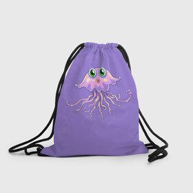 Рюкзак-мешок 3D с принтом Осьминог милый , 100% полиэстер | плотность ткани — 200 г/м2, размер — 35 х 45 см; лямки — толстые шнурки, застежка на шнуровке, без карманов и подкладки | cute | octopus | милый | осьминог | осьминожка | тентакли