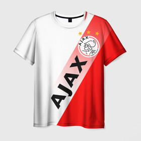 Мужская футболка 3D с принтом FC AJAX AMSTERDAM / ФК АЯКС , 100% полиэфир | прямой крой, круглый вырез горловины, длина до линии бедер | Тематика изображения на принте: ajax amsterdam | fifa | football | football club. | sport | uefa | английская премьер лига | аякс амстердам | лига финал | матч | спорт | уефа | финал | фифа | футбол | футбольный клуб