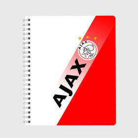 Тетрадь с принтом FC AJAX AMSTERDAM / ФК АЯКС , 100% бумага | 48 листов, плотность листов — 60 г/м2, плотность картонной обложки — 250 г/м2. Листы скреплены сбоку удобной пружинной спиралью. Уголки страниц и обложки скругленные. Цвет линий — светло-серый
 | ajax amsterdam | fifa | football | football club. | sport | uefa | английская премьер лига | аякс амстердам | лига финал | матч | спорт | уефа | финал | фифа | футбол | футбольный клуб