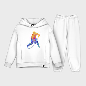 Детский костюм хлопок Oversize с принтом Хоккеист ,  |  | art | hockey | hockey stick | player | skates | sport | арт | игрок | клюшка | коньки | спорт | хоккеист | хоккей