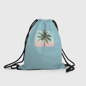 Рюкзак-мешок 3D с принтом Летние ощущения , 100% полиэстер | плотность ткани — 200 г/м2, размер — 35 х 45 см; лямки — толстые шнурки, застежка на шнуровке, без карманов и подкладки | голубая | лето | пальма | пляж | тропики