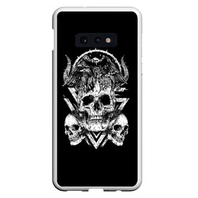 Чехол для Samsung S10E с принтом Черепа и Вороны | Skulls Raven , Силикон | Область печати: задняя сторона чехла, без боковых панелей | skulls | xo | вороны | градиент | животные | кости | мозги | паттерн | полосы | природа | птицы | скелет | текстура | узор | хо | чб | черепа | черный