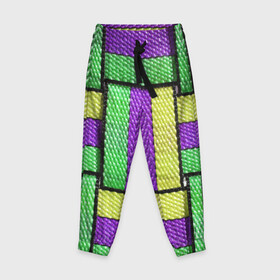 Детские брюки 3D с принтом Цветные Ремешки , 100% полиэстер | манжеты по низу, эластичный пояс регулируется шнурком, по бокам два кармана без застежек, внутренняя часть кармана из мелкой сетки | colorful | straps | stripes | полосы | ремешки