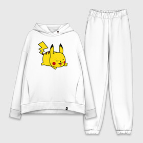 Женский костюм хлопок Oversize с принтом Пикачу Dreams ,  |  | anime | baby | children | kawaii | kids | pika pika | pikachu | pokeball | pokemon | pokemon go | аниме | детям | кавайный | ленивый | лень | малыш | мультяшный | отдых | персонажи | пика пика | пикачу | покеболл | покемон | покемон го | сон